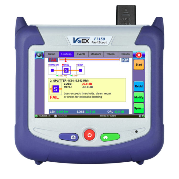 Multímetro de fibra óptica | VeEX FL150 Faultscout